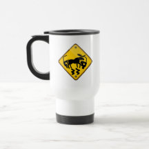 Moose Crossing Sign Coffee Mug