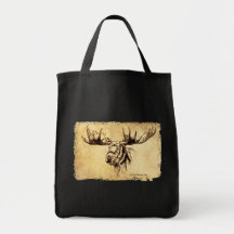 Moose Drawing Sepia Bags