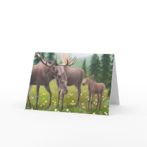 Moose Family Greeting Card