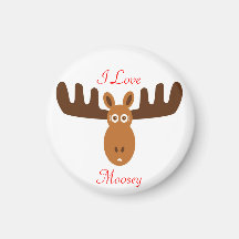 Moose Head_I Love Moosey Fridge Magnets