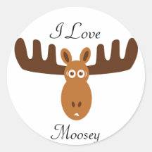 Moose Head_I Love Moosey Stickers
