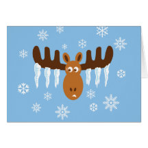 Moose Head_Icicle Antlers_Warmest Wishes Card