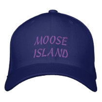 MOOSE ISLAND EMBROIDERED BASEBALL CAPS