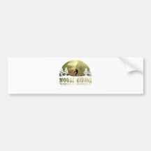 Moose Riding Bumper Sticker