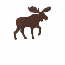 Moose Silhouette (Colour Customizable) Embroidered Polo Shirt