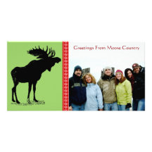 Moose Silhouette Personalized Photo Card