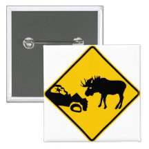 Moose Warning Sign from Gros Morne National Park Pins