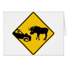 Moose Warning Sign from Gros Morne National Park Cards