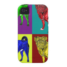 Mops Jack in 4 Farben iPhone 4 Hülle