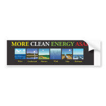 More Clean Energy ASAS WO Bumper Stickers