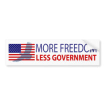 More Freedom Less Government Bumper Sticker