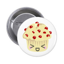 More Kawaii Muffin Faces Button