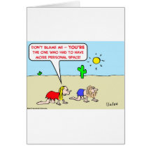 more personal space desert greeting card