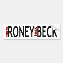 More Roney Less Beck Bumper Stickers