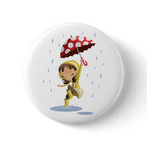 Morgan in the Rain Pinback Buttons