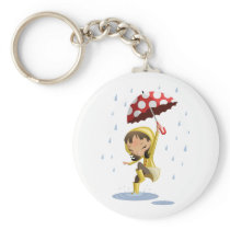 Morgan in the Rain Keychains