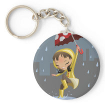 Morgan in the Rain Key Chains