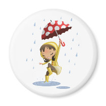 Morgan in the Rain Fridge Magnets