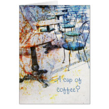 Moring french cafe greeting card