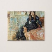 Morisot - Julie Manet and her greyhound Laertes Puzzle