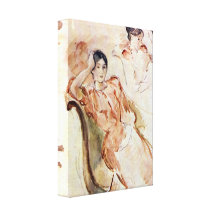 Morisot - Portrait studies of Jeanne Pontillon Stretched Canvas Print