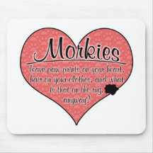 Morkie Paw Prints Dog Humour Mouse Pad