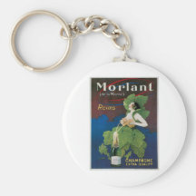 Morlant Champagne Vintage Drink Ad Art Key Chains