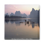 Morning crossing on River Li, Guilin, China Fridge Magnets