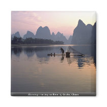 Morning crossing on River Li, Guilin, China Fridge Magnets