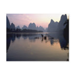 Morning crossing on River Li, Guilin, China Postcard