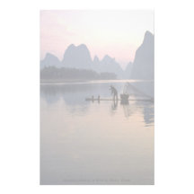 Morning crossing on River Li, Guilin, China Personalized Stationery