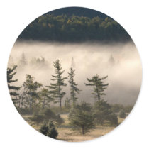 Morning Fog in the Adirondacks Round Sticker