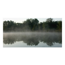 Morning Fog on Lake Customized Photo Card