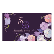Morning Glories Monogram Business Cards