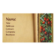 MORNING GLORY AND RED BERRIES BUSINESS CARD TEMPLATES