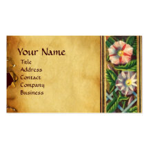 MORNING GLORY AND RED BERRIES PARCHMENT BUSINESS CARD TEMPLATE