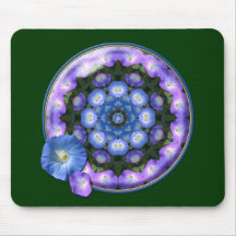 Morning glory mandela mouse pad