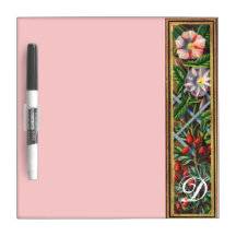 MORNING GLORY MONOGRAM Pink Dry Erase Boards