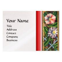 MORNING GLORY MONOGRAM  WHITE PEARL PAPER BUSINESS CARD TEMPLATE