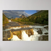 Morning light greets Swiftcurrent Falls in the Print
