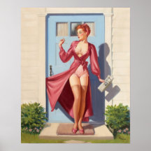 Morning Newspaper Pin-Up Girl