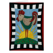 Morning Rooster - sunrise greeting card