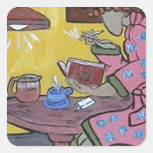 morning start  (in yellow) square sticker