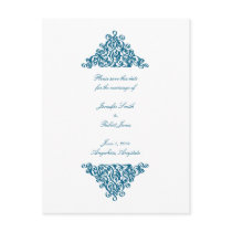 Moroccan Blue Save the Date Postcard