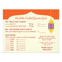 Moroccan Lantern Fundraiser Gala RSVP Card Personalized Announcement