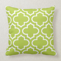 Moroccan Pattern Pillow in Citrus Green