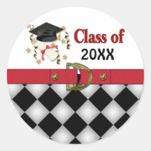 Mortar and Diploma Graduation 2013 - Customize Round Stickers
