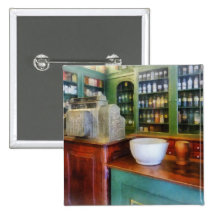 Mortar and Pestle in Pharmacy Button