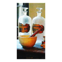 Mortar and Pestle With Bottles Customized Photo Card