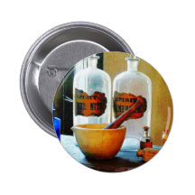 Mortar and Pestle With Bottles Pins